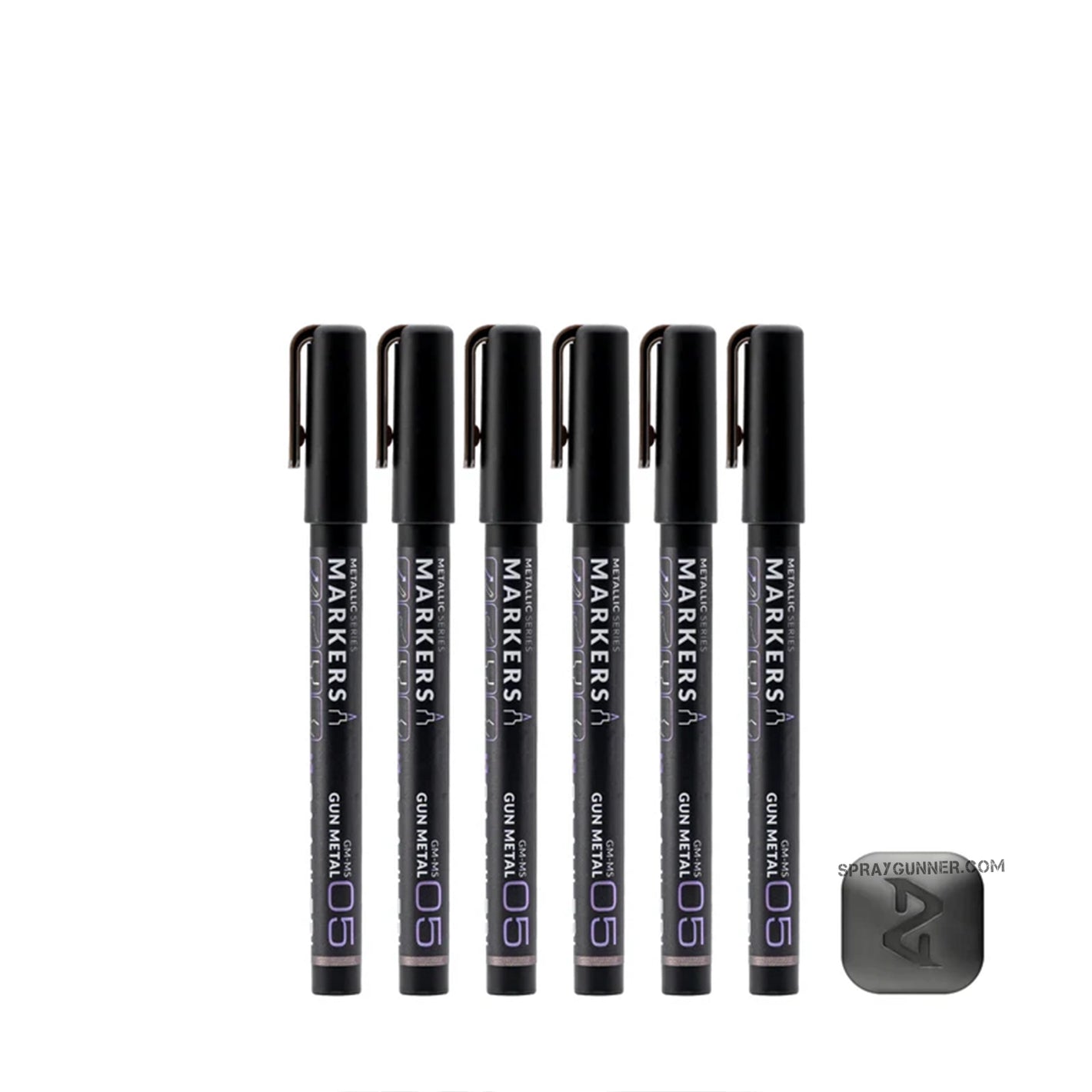 GAAHLERI Metallic Series Markers X6 Gun Metal