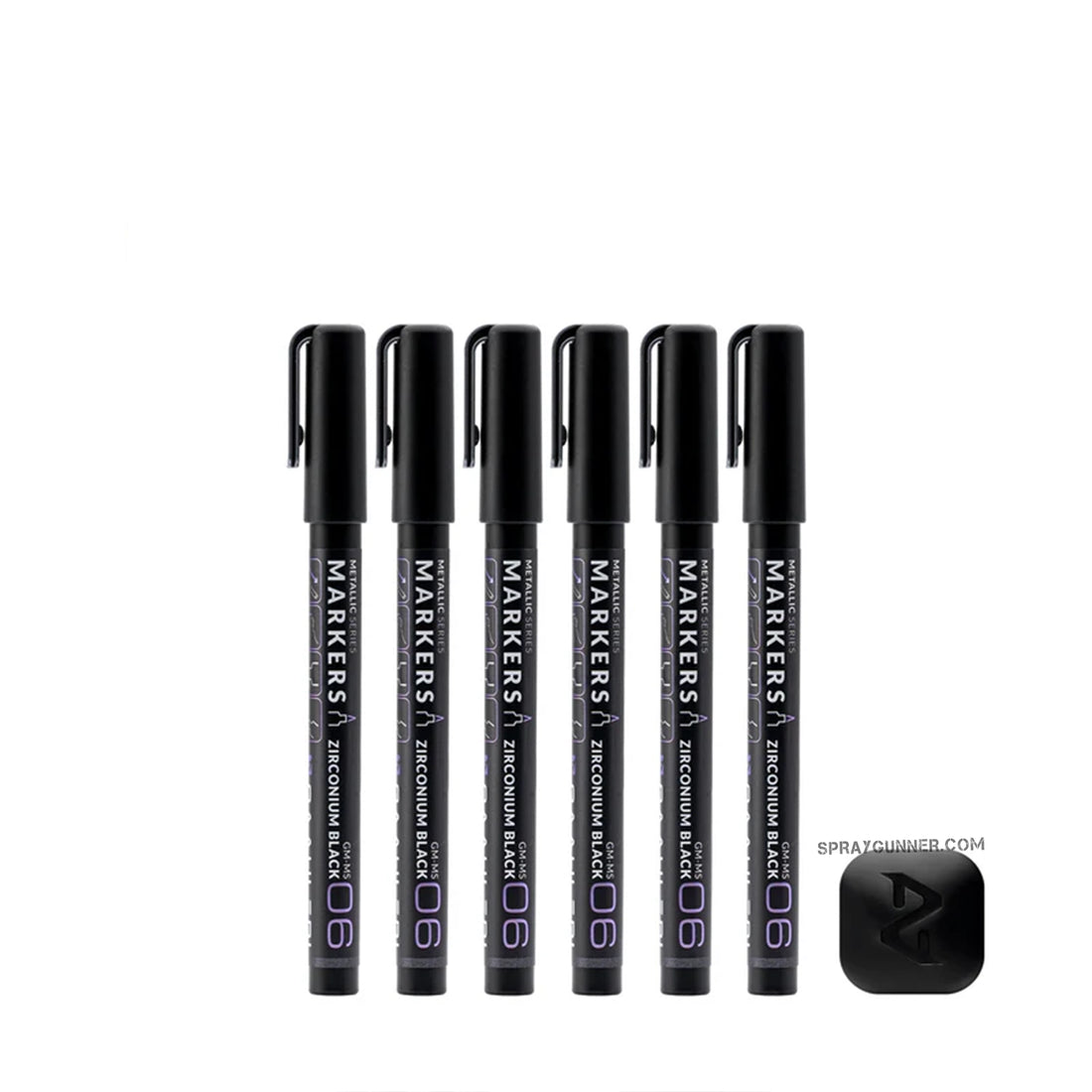 GAAHLERI Metallic Series Markers X6 Zirconium Black - SprayGunner