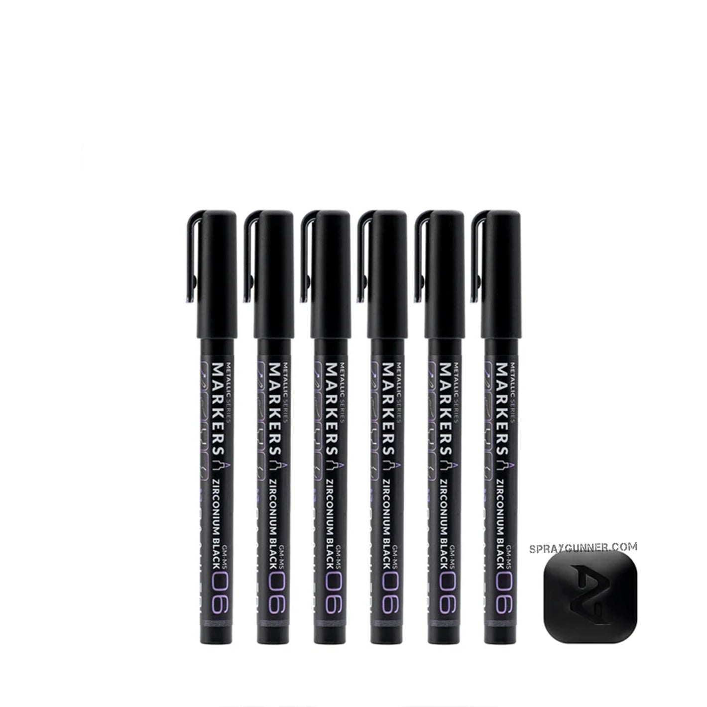GAAHLERI Metallic Series Markers X6 Zirconium Black