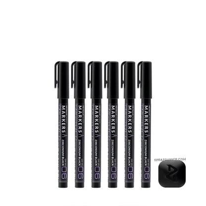 GAAHLERI Metallic Series Markers X6 Zirconium Black