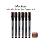 GAAHLERI Metallic Series Markers X6 Red Copper