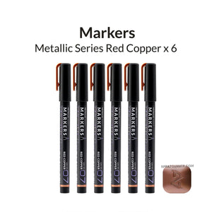 GAAHLERI Metallic Series Markers X6 Red Copper