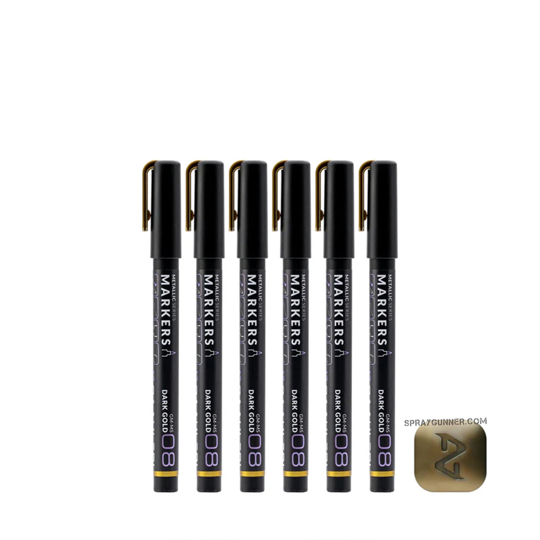 GAAHLERI Metallic Series Markers X6 Dark Gold - SprayGunner