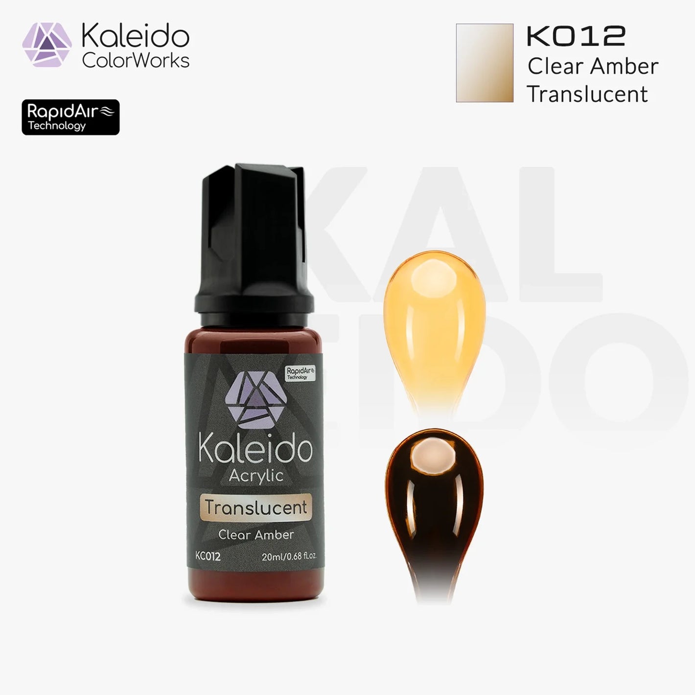 GAAHLERI Kaleido ColorWorks Water-Based Paint KC012 Translucent Amber 20ml