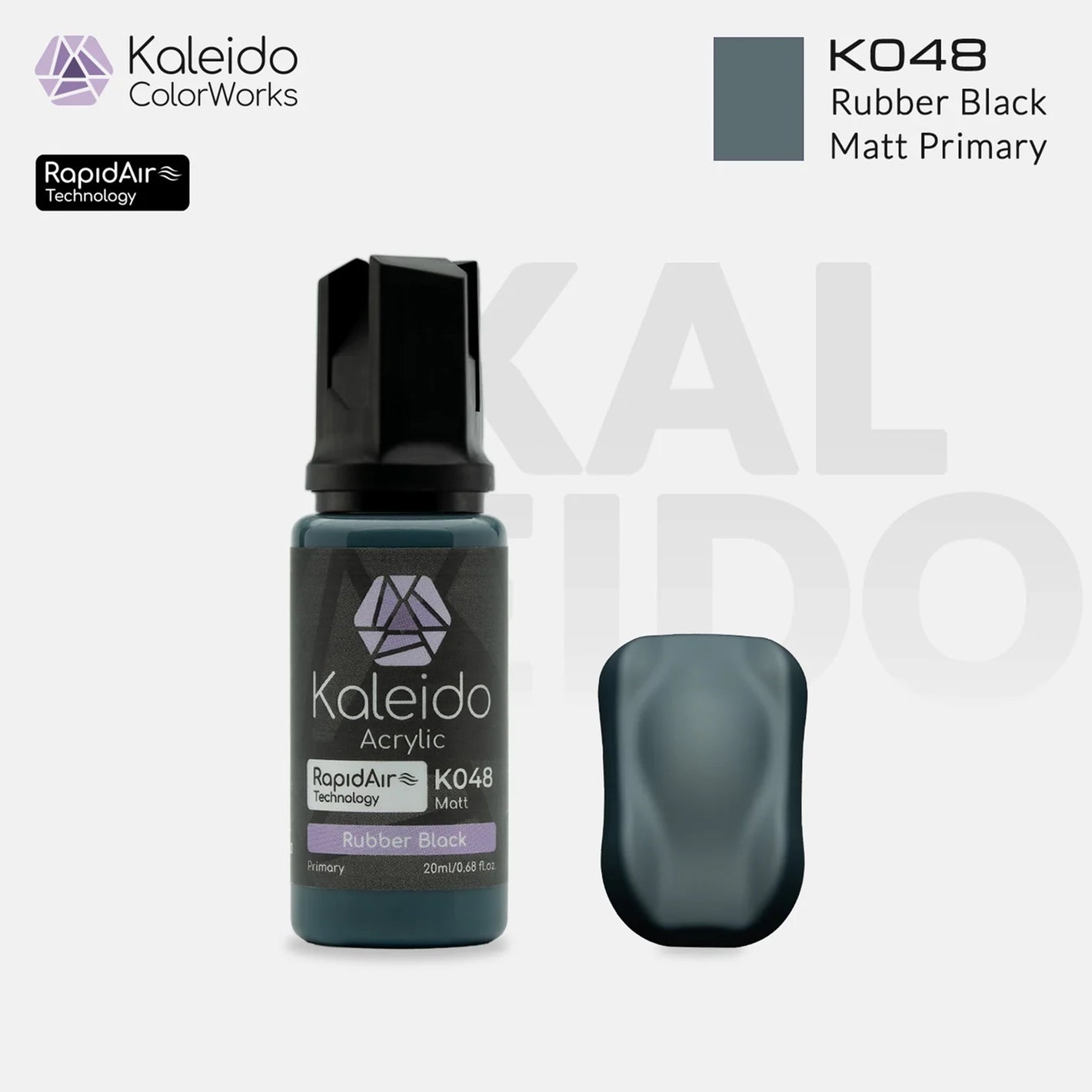 GAAHLERI Kaleido ColorWorks Water-Based Paint K048 Rubber Black 20ml