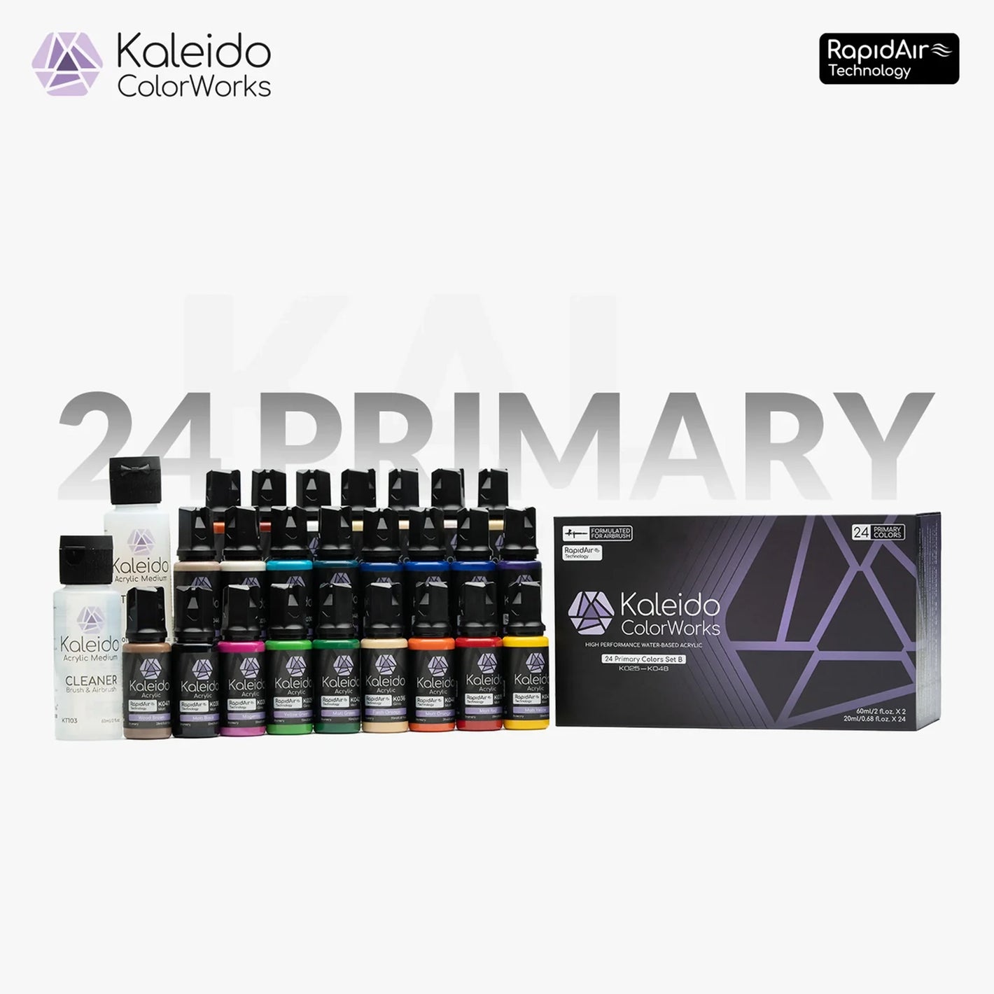 GAAHLERI Kaleido 24 Primary Colors Paint Set B