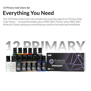GAAHLERI Kaleido 12 Matt Primary Colors Paint Set