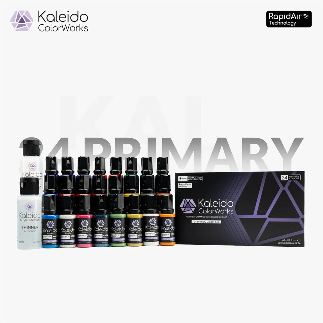 GAAHLERI Kaleido 24 Primary Colors Paint Set