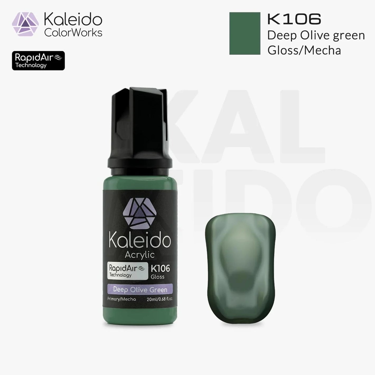 GAAHLERI Kaleido ColorWorks Water-Based Paint K106 Deep Olive Green 20ml