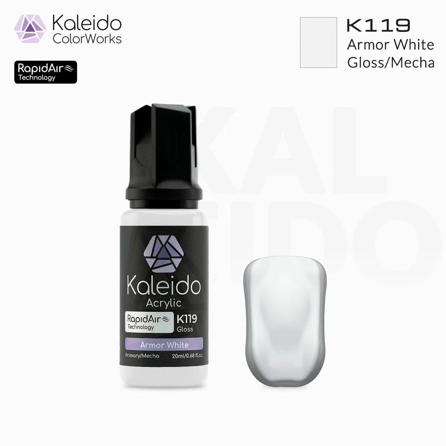 GAAHLERI Kaleido ColorWorks Water-Based Paint K119 Armor White 20ml