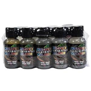 Createx Illustration Colors – 1 oz Neutral Grey Set (9 Colors)