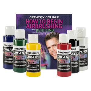 Primary Createx Airbrush Colors Set w/ DVD - SprayGunner
