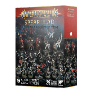 Warhammer Spearhead: Soulblight Gravelords scale model kit featuring 29 detailed Citadel miniatures for Age of Sigmar, available at SprayGunner.