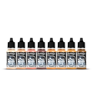 Vallejo Model Color: Face & Skin Tones Set (8 x 18 ml)