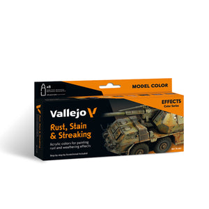 Vallejo Model Color: Rust, Stains & Streaking Set by Scratchmod (8 x 18 ml)