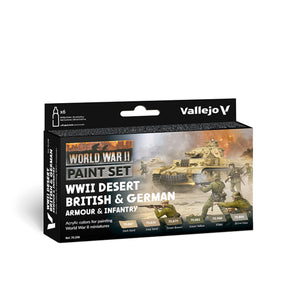 Vallejo Model Color: WWII Desert British & German Armour & Infantry Set (6 x 18 ml)