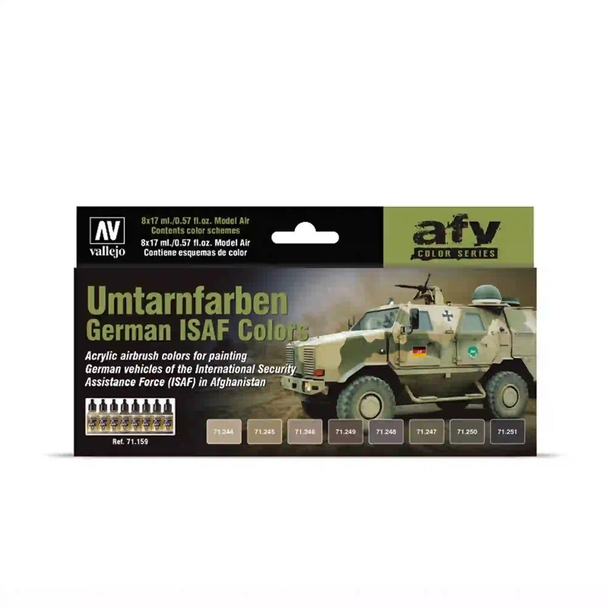 Farbcode Isaf Vallejo German ISAF Paint Set 71159 | 8x17ml Model Air