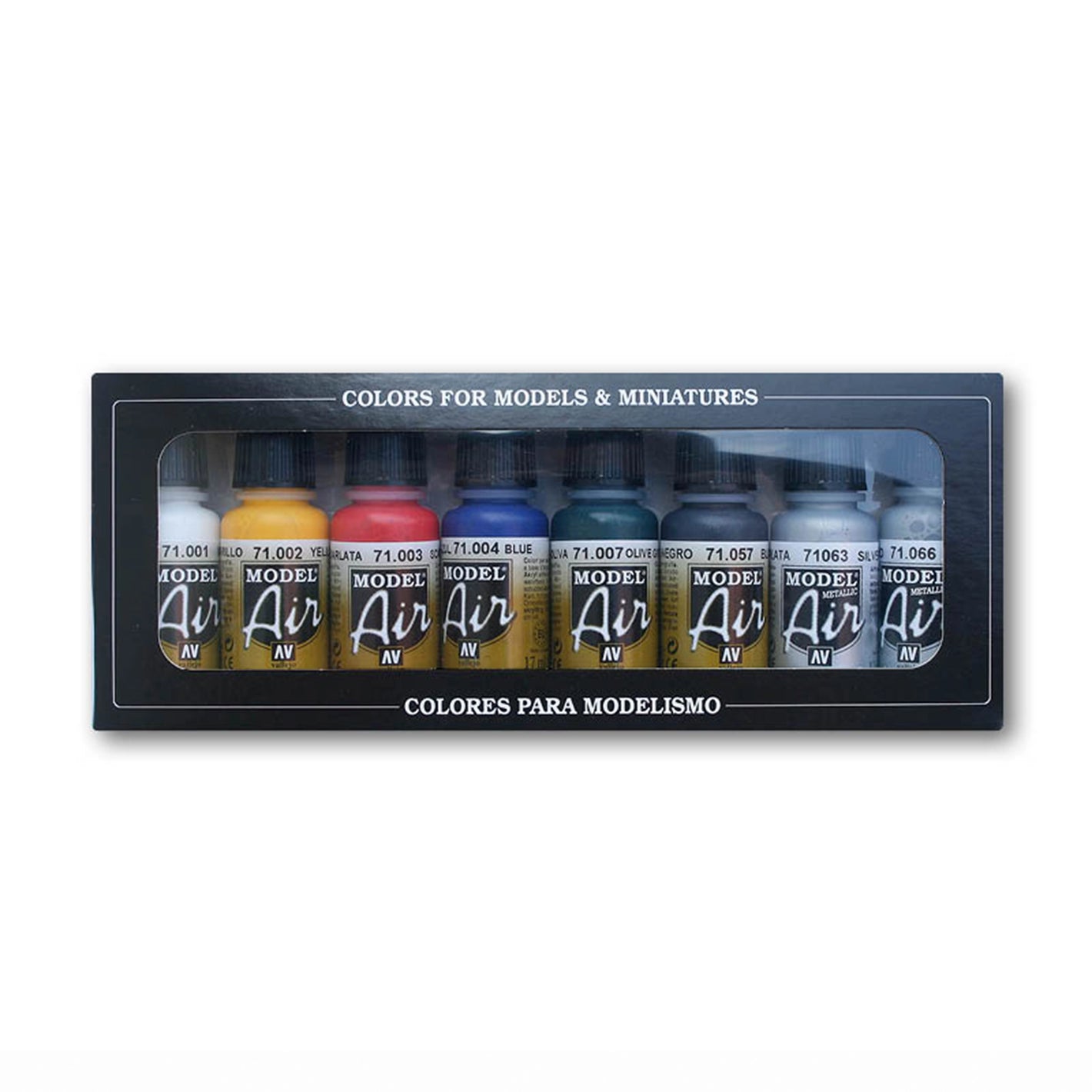 Vallejo Model Air Set: Basic Colors Paint Set (8ct)