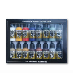 Vallejo Model Air Set: Basic Colors Paint Set (16ct)