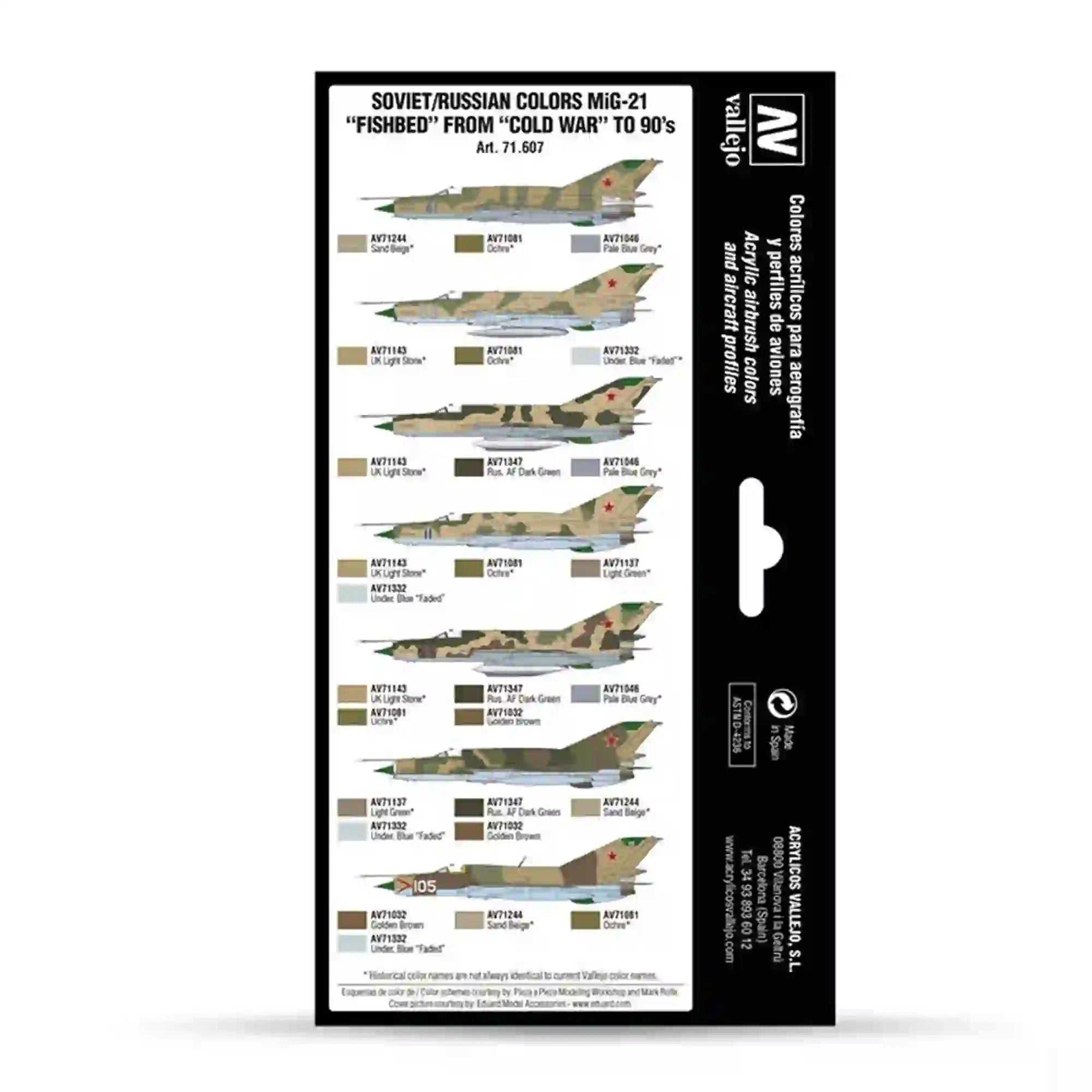 Vallejo MiG-21 Fishbed Paint Set 71.607 | SprayGunner