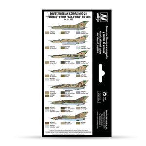 Vallejo Model Air Set: Soviet/Russian colors MiG-21 “Fishbed” from 50’s to 90’s
