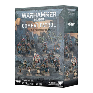 Warhammer 40K: Combat Patrol - Astra Militarum starter army set featuring 25 Citadel miniatures. Build your Imperial Guard force with this scale model kit.