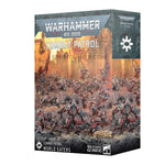 Warhammer 40k Combat Patrol: World Eaters box set featuring 22 Citadel miniatures in a dynamic battlefield-themed package design.