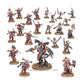 Complete Warhammer 40k Combat Patrol: World Eaters Death Guard Set with 22 painted miniatures posed for tabletop gameplay.