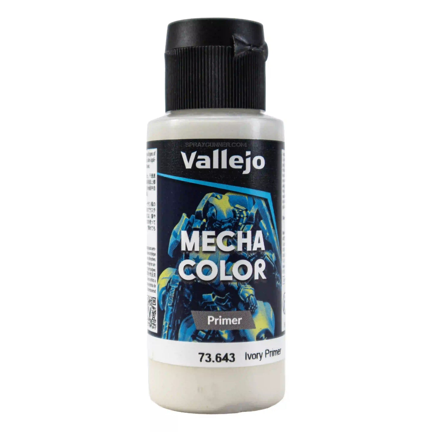 Vallejo Mecha Primer Ivory 73.643 60ml bottle for Gunpla, miniatures, and warm light model base coats