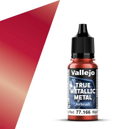 Vallejo True Metallic Metal Airbrush Color: Ruby Red (18ml)