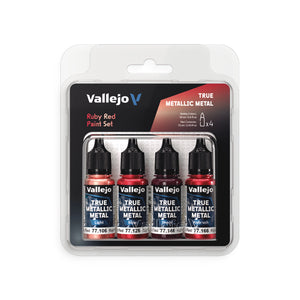 Vallejo True Metallic Metal: Ruby Red Paint Set (4x18ml)