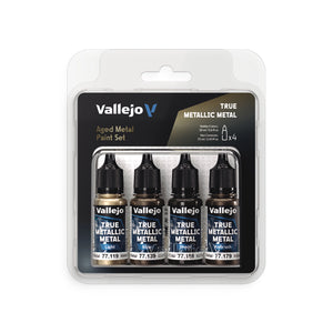Vallejo True Metallic Metal: Aged Metal Paint Set (4x18ml)
