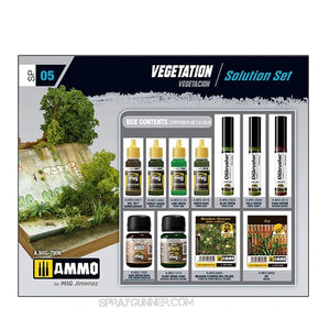 Discounted AMMO by MIG Weathering Sets VEGETATION. SOLUTION SET