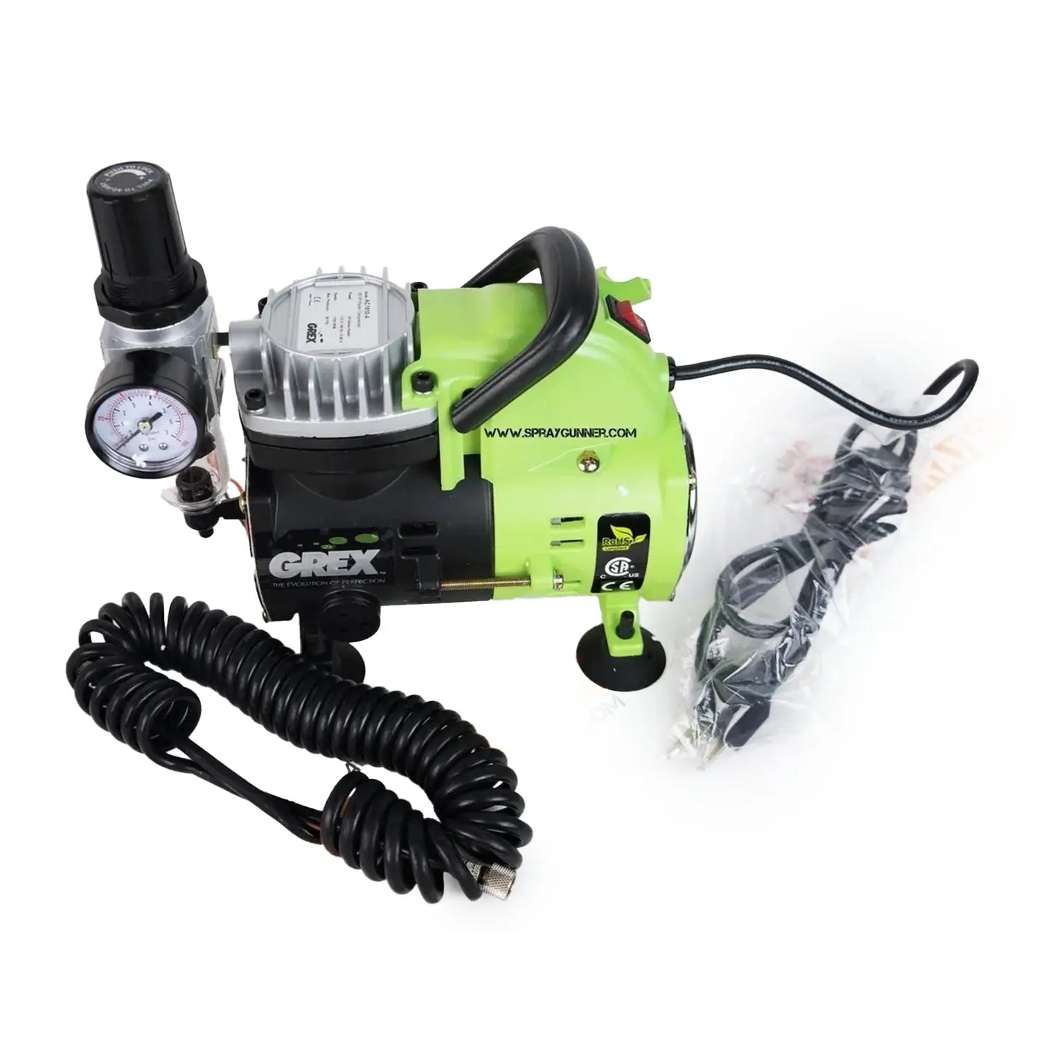 Discounted Grex 1/8 HP Portable Piston Air Compressor (110 V) - SprayGunner