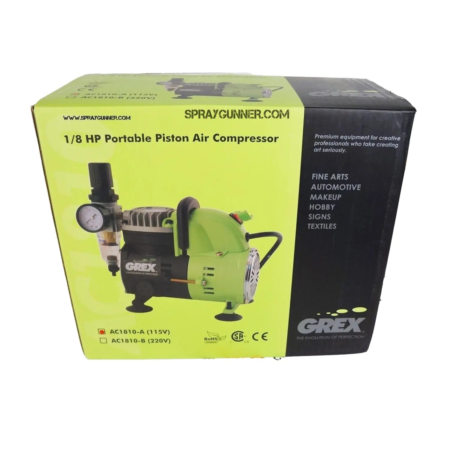 Discounted Grex 1/8 HP Portable Piston Air Compressor (110 V) - SprayGunner