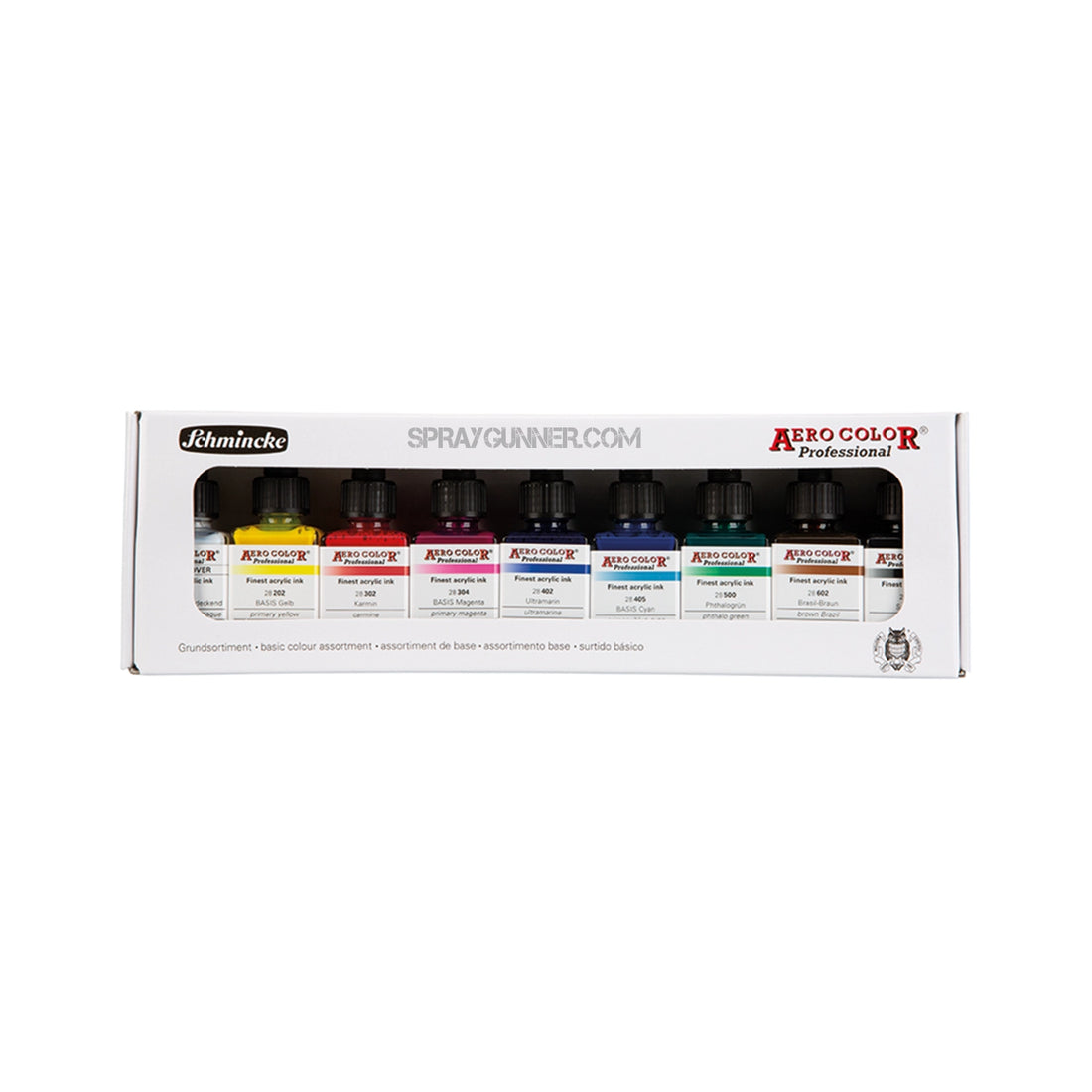 Schmincke AERO COLOR Professional Acrylic Ink: Cardboard set, Basic - SprayGunner