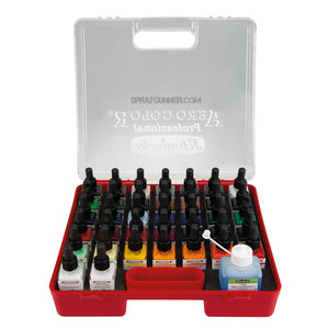 Schmincke AERO COLOR Professional Acrylic Ink: Plastic case 37 x 28 Paint Set - SprayGunner