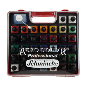 Schmincke AERO COLOR Professional Acrylic Ink: Plastic case 37 x 28 Paint Set - SprayGunner