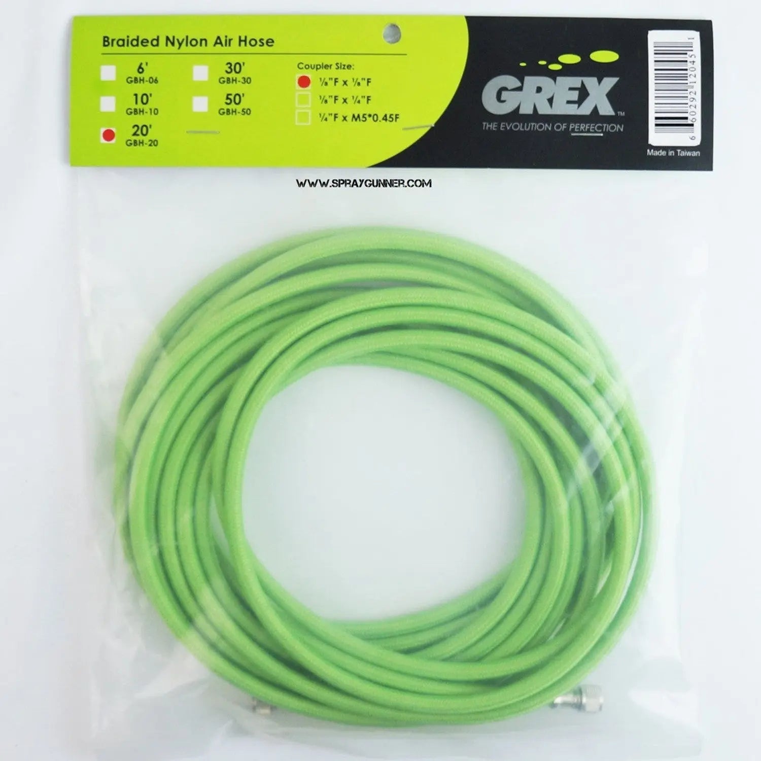 Grex 20' Braided Nylon Air Hose 1/8" Female (GBH-20) Grex Airbrush