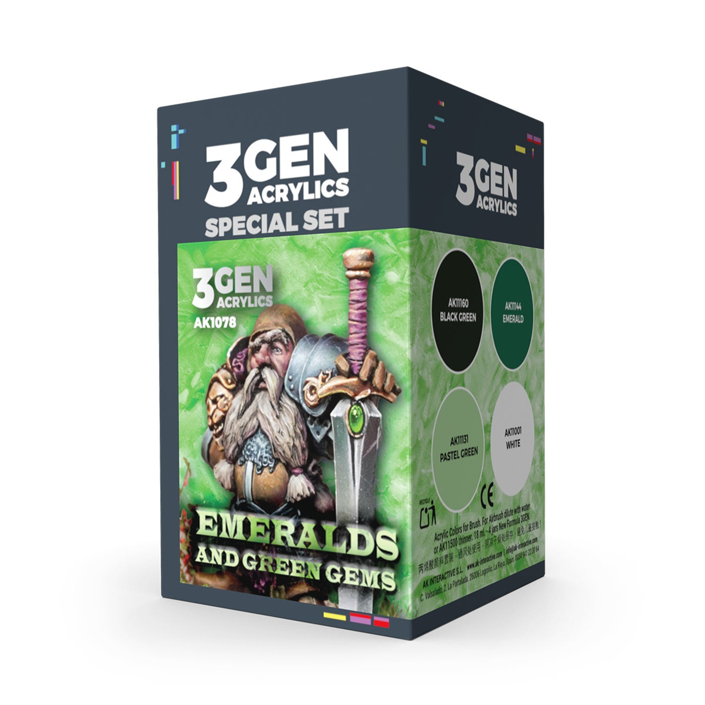 AK Interactive AK1078 Emeralds & Green Gems Paint Set