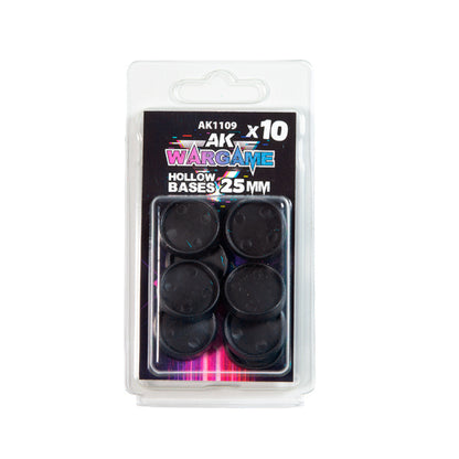 AK Interactive Hollow Base 25mm – 10 Pack