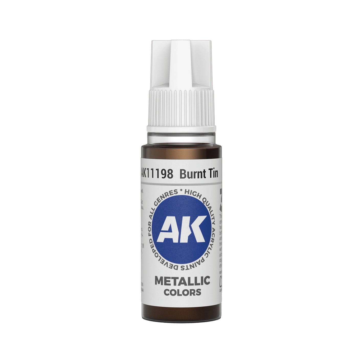 AK Interactive Metallic Colors - Burnt Tin (17ml)