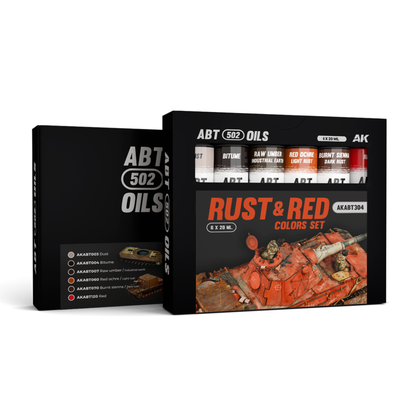 AK Interactive ABT502 Rust & Red Colors Oil Paint Set – 6 x 20ml