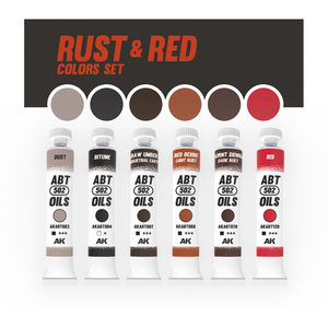 AK Interactive ABT502 Rust & Red Colors Oil Paint Set – 6 x 20ml