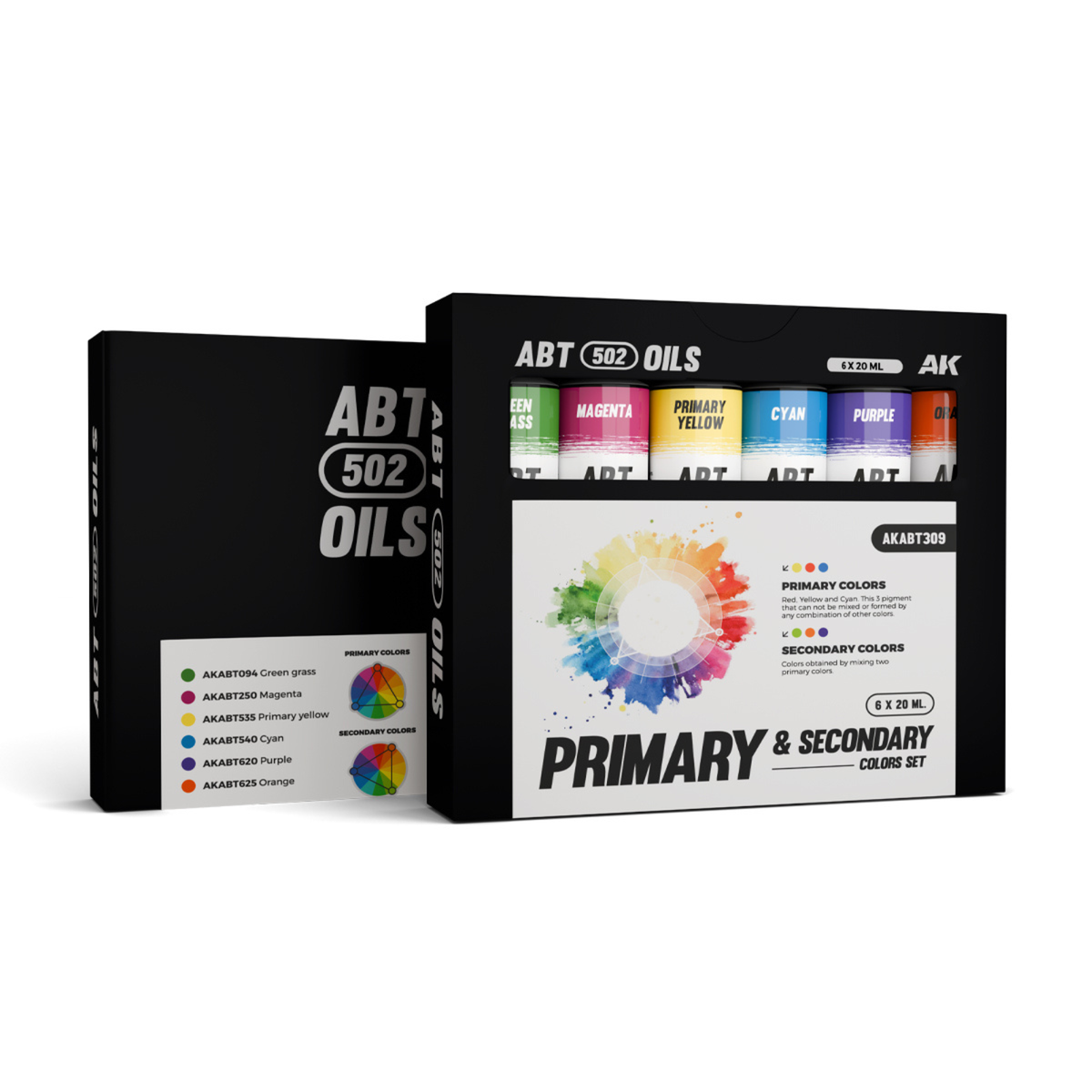 AK Interactive ABT502 Primary & Secondary Colors Oil Paint Set – 6 x 20ml