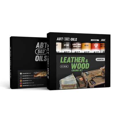 AK Interactive ABT502 Leather & Wood Colors Oil Paint Set – 6 x 20ml