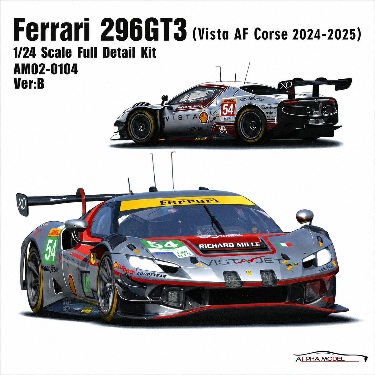 Alpha Model 1/24 Ferrari 296 GT3 Version B Full Resin Model Kit