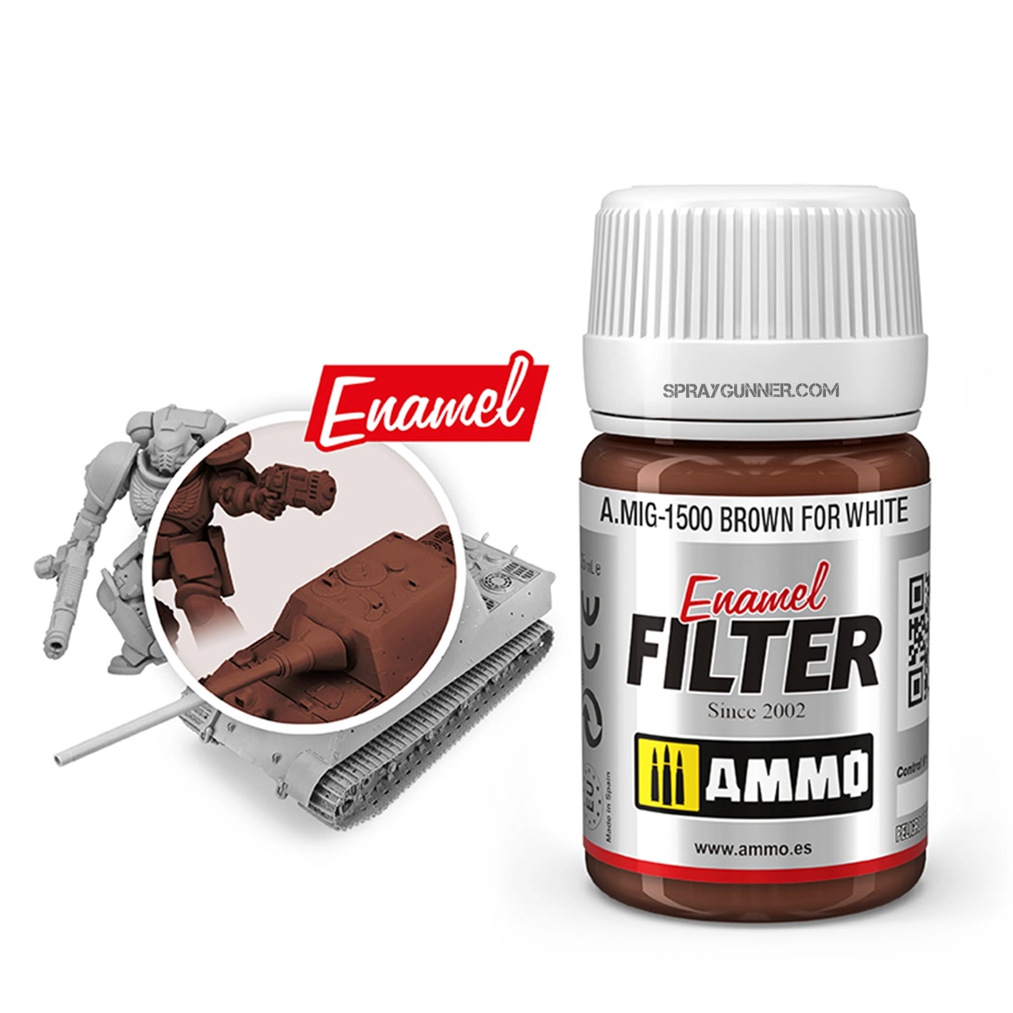 AMMO by MIG Filter Brown for White - SprayGunner