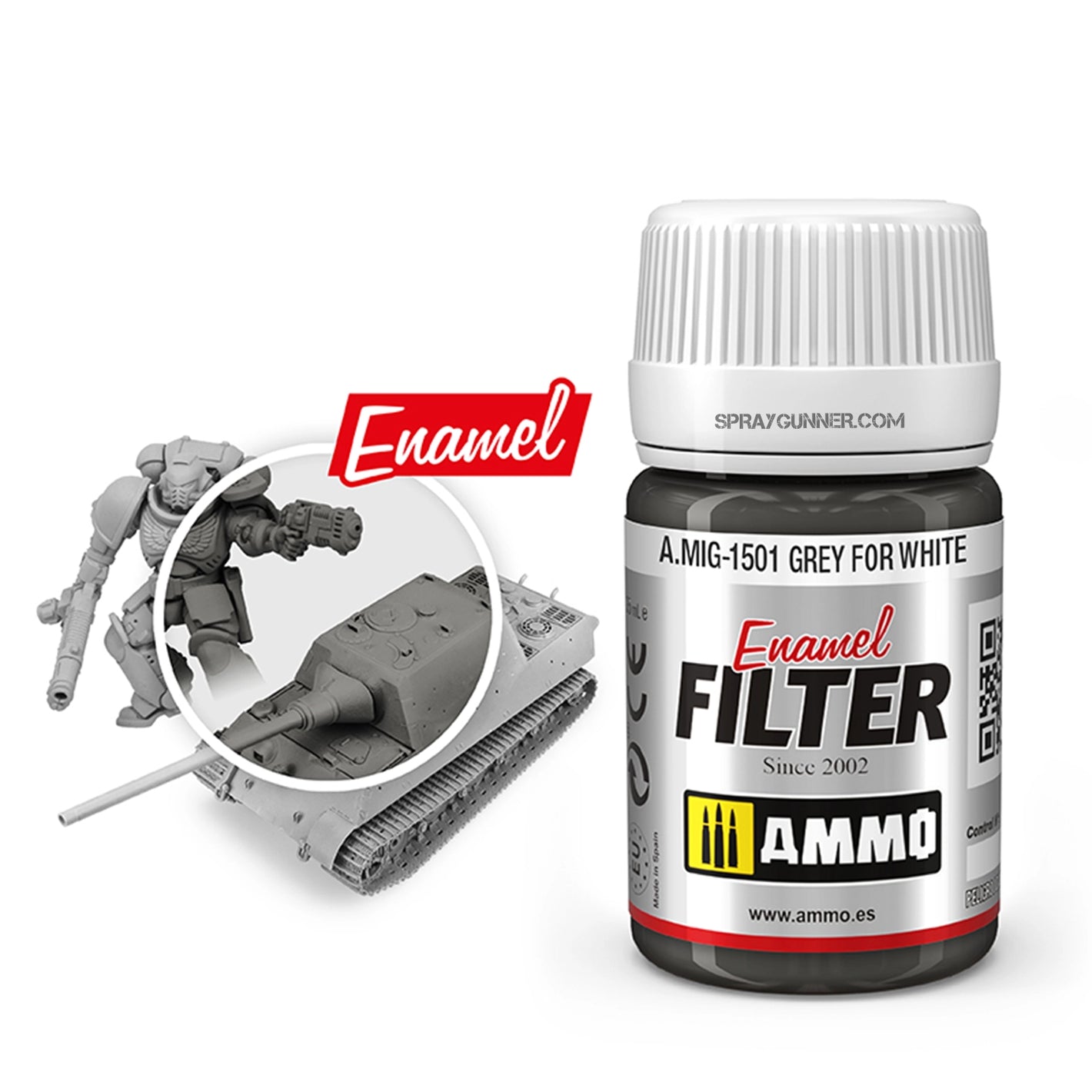 AMMO by MIG Filter Grey for White - SprayGunner