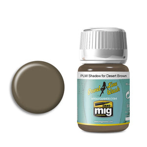 AMMO by MIG Panel Line Wash Shadow for Desert Brown - SprayGunner